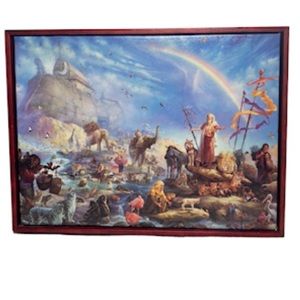 Tom duBois THE CELEBRATION Canvas Framed Noah's Ark Christian Spiritual Art